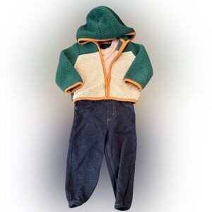 Carter's Green‎ and Cream Kids 3 Piece Matching Set Size 18 Months